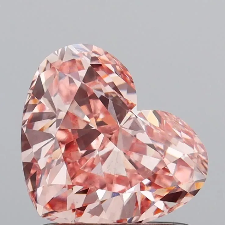 1.17ct HEART Fancy Intense Pink VS1 Coloured Lab diamond