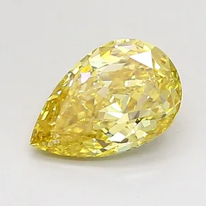 0.85ct PEAR Fancy Intense Yellow VS1 Coloured Lab diamond