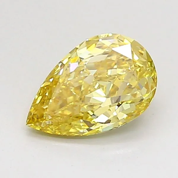 0.85ct PEAR Fancy Intense Yellow VS1 Coloured Lab diamond