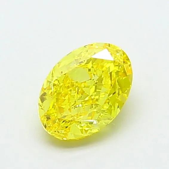 0.91ct OVAL Fancy Vivid Yellow VS1 Coloured Lab diamond