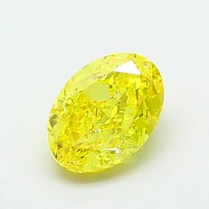 0.91ct OVAL Fancy Vivid Yellow VS1 Coloured Lab diamond