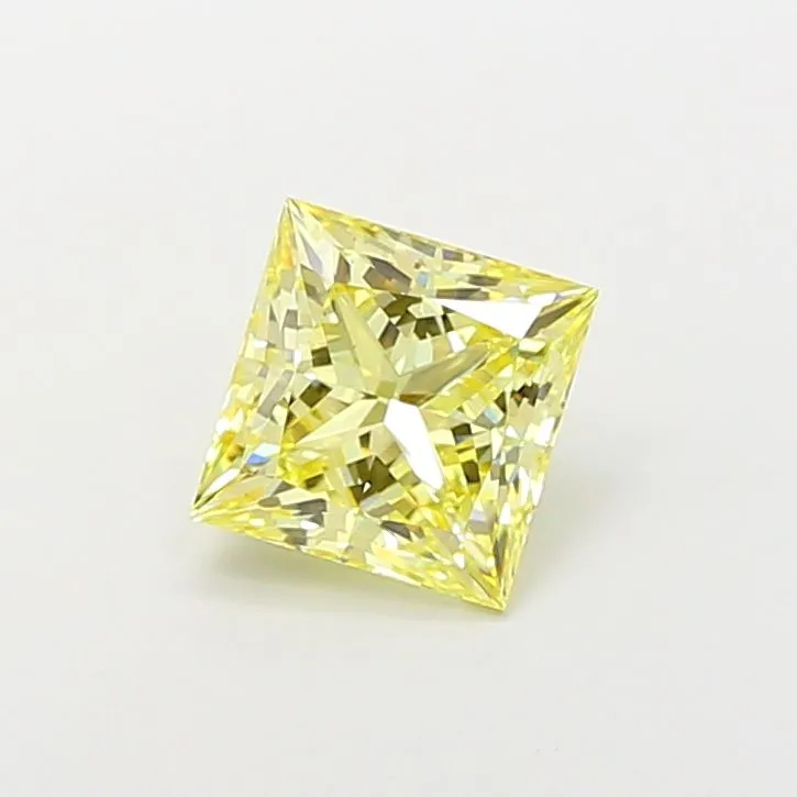2.79ct PRINCESS Fancy Yellow VS2 Coloured Lab diamond