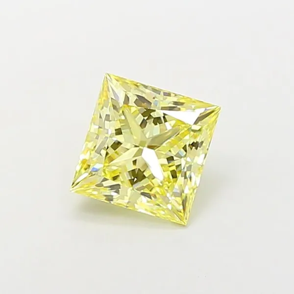 2.79ct PRINCESS Fancy Yellow VS2 Coloured Lab diamond