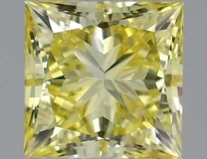 1.1ct PRINCESS Fancy Vivid Yellow VS1 Coloured Lab diamond