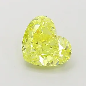 1.09ct HEART Fancy Vivid Yellow VVS1 Coloured Lab diamond