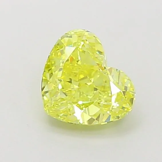 1.09ct HEART Fancy Vivid Yellow VVS1 Coloured Lab diamond