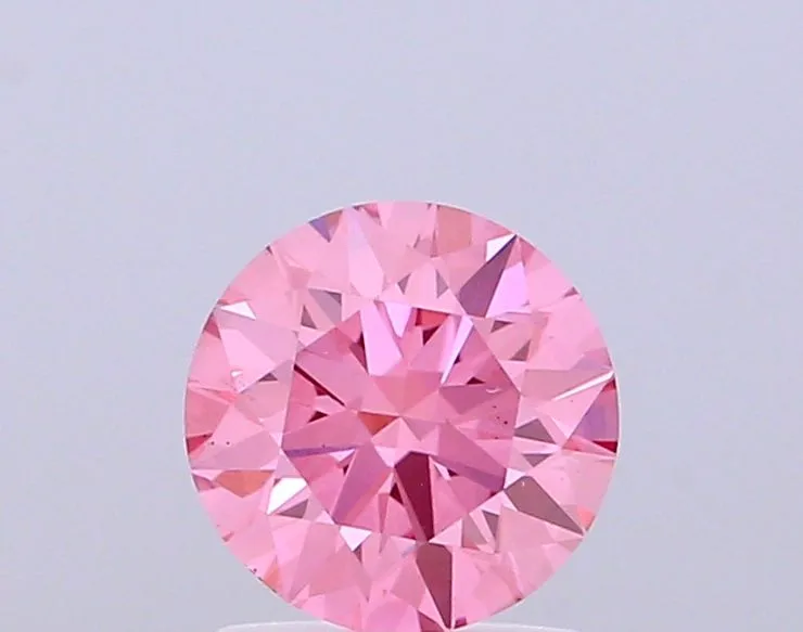 1.00ct ROUND Fancy Vivid Pink VS1 Coloured Lab diamond
