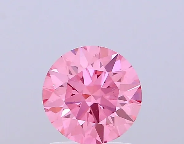 1ct ROUND Fancy Vivid Pink VS1 Coloured Lab diamond