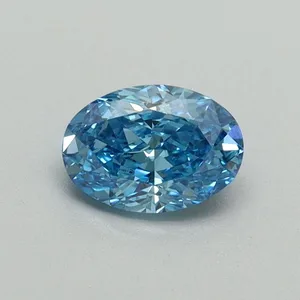 0.54ct OVAL Fancy Vivid Blue VS1 Coloured Lab diamond