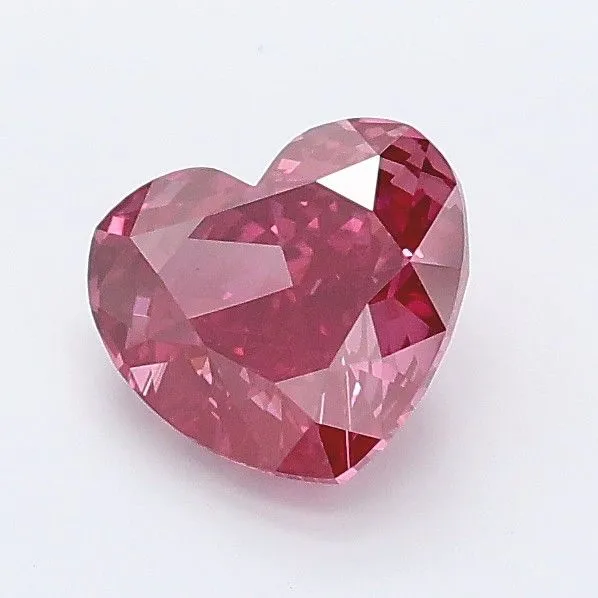 1.01ct HEART Fancy Deep Pink VS1 Coloured Lab diamond