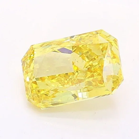 1.01ct RADIANT Fancy Vivid Yellow SI1 Coloured Lab diamond