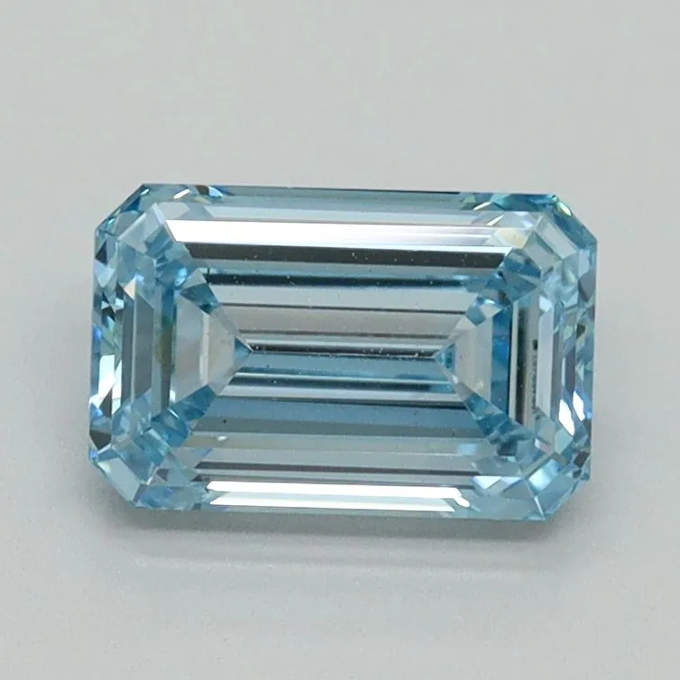1.17ct EMERALD Fancy Intense Blue VS1 Coloured Lab diamond