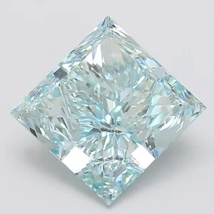 8.25ct PRINCESS Fancy Intense Greenish Blue VS1 Coloured Lab diamond