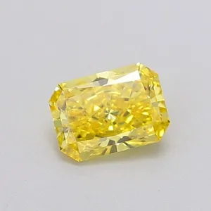0.57ct RADIANT Fancy Vivid Yellow VVS2 Coloured Lab diamond