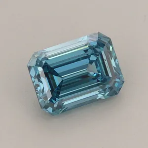 1.14ct EMERALD Fancy Vivid Blue VS1 Coloured Lab diamond