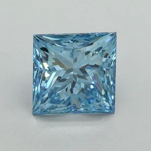 1.19ct PRINCESS Fancy Vivid Blue VS1 Coloured Lab diamond