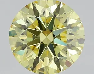 0.95ct ROUND Fancy Intense Yellow VS1 Coloured Lab diamond