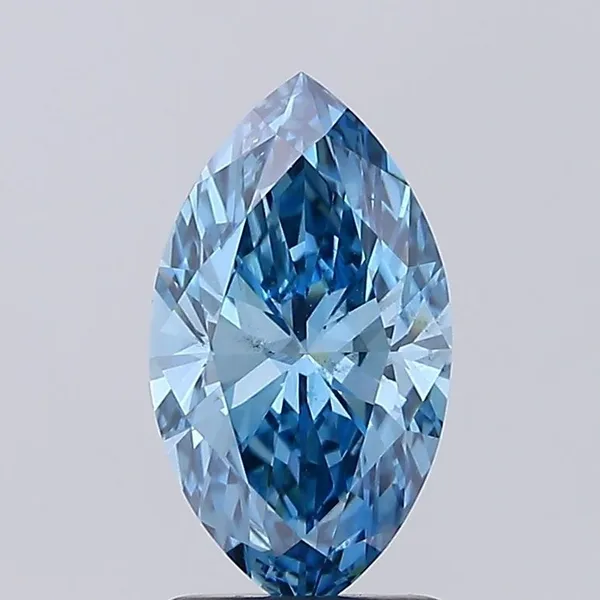 1.74ct MARQUISE Fancy Vivid Blue VS2 Coloured Lab diamond