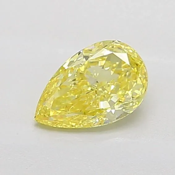 0.79ct PEAR Fancy Vivid Yellow VS1 Coloured Lab diamond