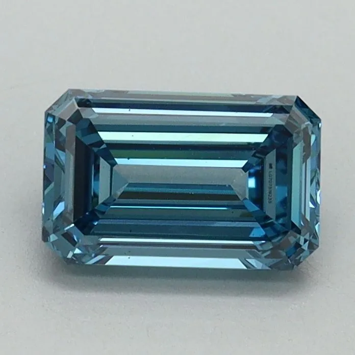 1.00ct EMERALD Fancy Vivid Blue VS2 Coloured Lab diamond