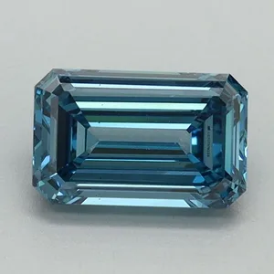 1ct EMERALD Fancy Vivid Blue VS2 Coloured Lab diamond