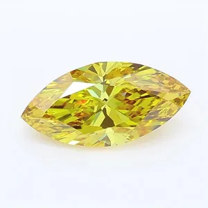0.99ct MARQUISE Fancy Intense Brownish Yellow VS2 Coloured Lab diamond