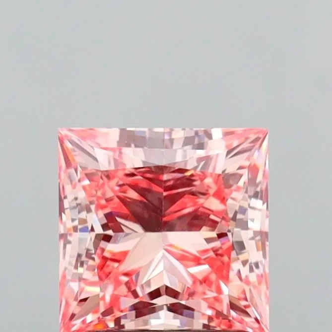 1.98ct PRINCESS Fancy Intense Pink VS1 Coloured Lab diamond