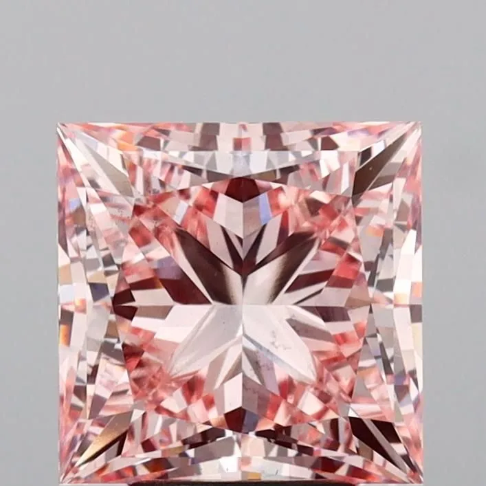 4.96ct PRINCESS Fancy Intense Pink VS2 Coloured Lab diamond