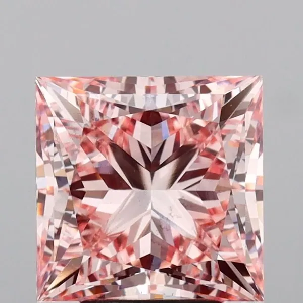 4.96ct PRINCESS Fancy Intense Pink VS2 Coloured Lab diamond