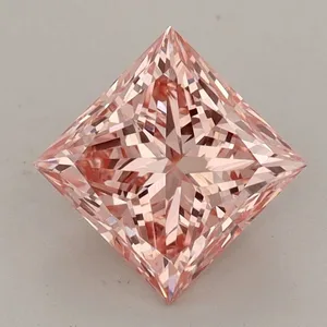 1.73ct PRINCESS Fancy Intense Pink VS2 Coloured Lab diamond