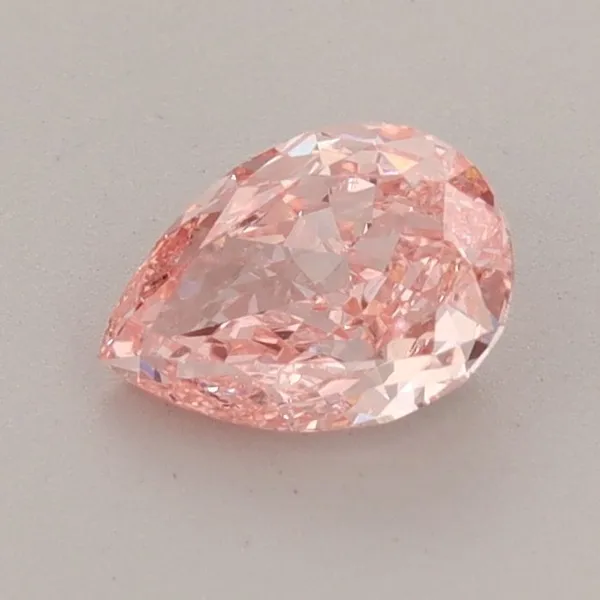 0.76ct PEAR Fancy Vivid Pink VVS2 Coloured Lab diamond