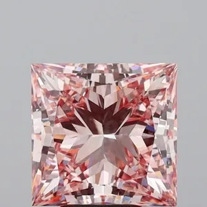 5.51ct PRINCESS Fancy Vivid Pink VS1 Coloured Lab diamond