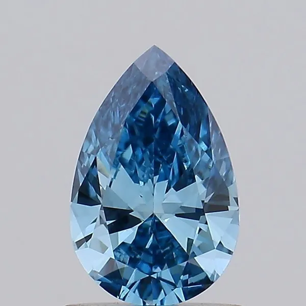 0.72ct PEAR Fancy Vivid Blue VS1 Coloured Lab diamond