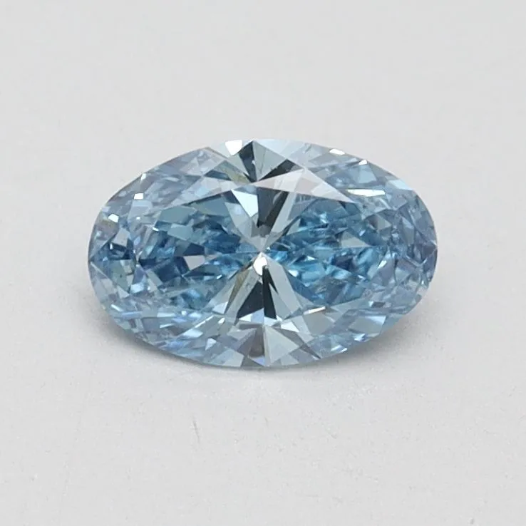 0.50ct OVAL Fancy Vivid Blue VS2 Coloured Lab diamond