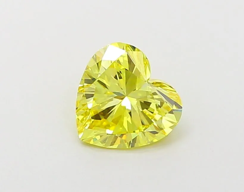 1.06ct HEART Fancy Vivid Yellow VVS2 Coloured Lab diamond