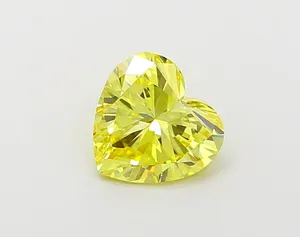1.06ct HEART Fancy Vivid Yellow VVS2 Coloured Lab diamond