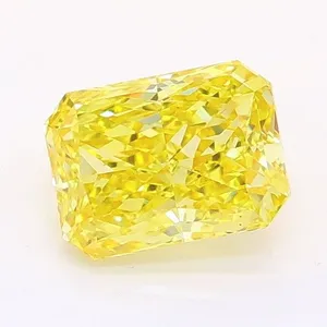 1.09ct RADIANT Fancy Vivid Yellow VS1 Coloured Lab diamond