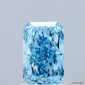 1.08ct RADIANT Fancy Vivid Blue VS1 Coloured Lab diamond