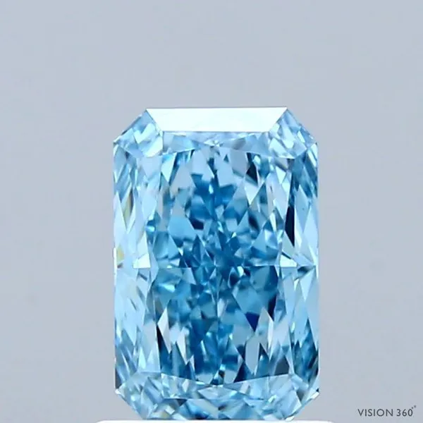 1.08ct RADIANT Fancy Vivid Blue VS1 Coloured Lab diamond