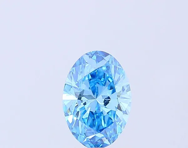 0.93ct OVAL Fancy Vivid Blue VS2 Coloured Lab diamond