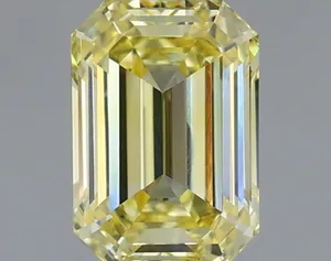 1.08ct EMERALD Fancy Intense Yellow VVS2 Coloured Lab diamond
