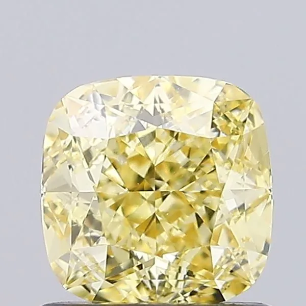 1.04ct CUSHION Fancy Intense Yellow SI1 Coloured Lab diamond