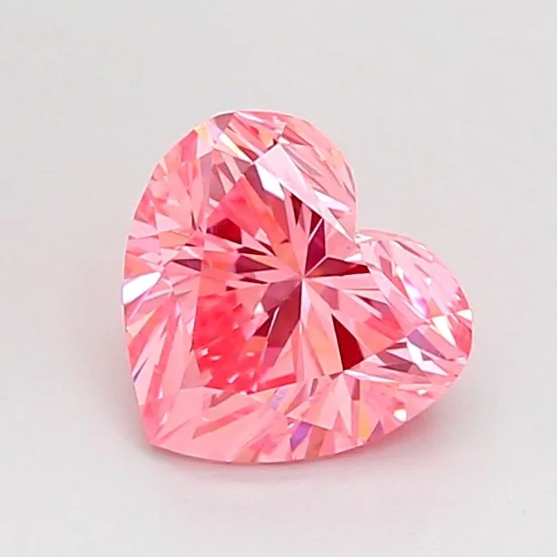 1.04ct HEART Fancy Vivid Pink VVS2 Coloured Lab diamond