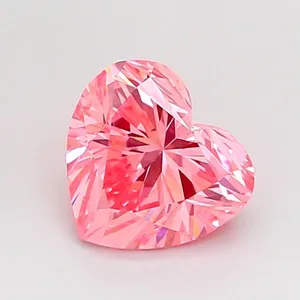 1.04ct HEART Fancy Vivid Pink VVS2 Coloured Lab diamond