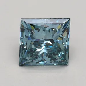 1.61ct PRINCESS Fancy Intense Greenish Blue VS2 Coloured Lab diamond