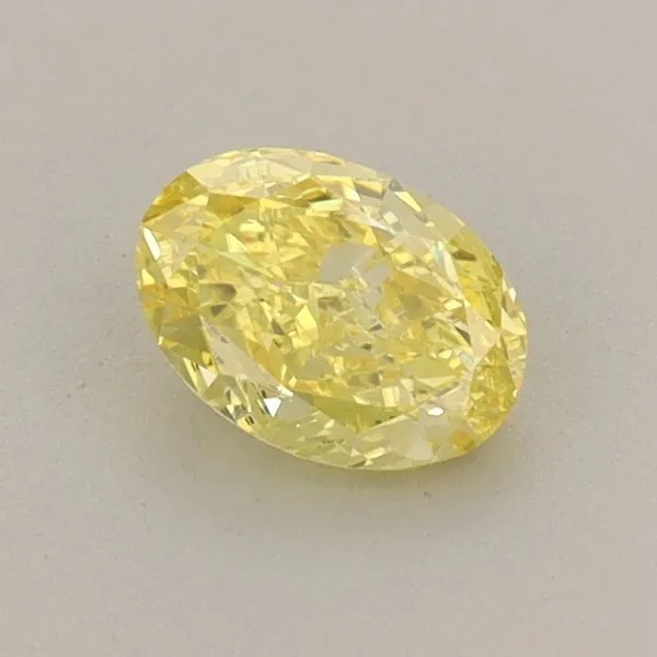 0.56ct OVAL Fancy Vivid Yellow VS1 Coloured Lab diamond