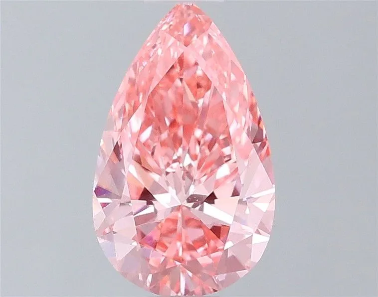 0.78ct PEAR Fancy Vivid Pink VVS1 Coloured Lab diamond