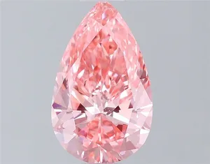 0.78ct PEAR Fancy Vivid Pink VVS1 Coloured Lab diamond