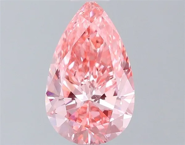 0.78ct PEAR Fancy Vivid Pink VVS1 Coloured Lab diamond