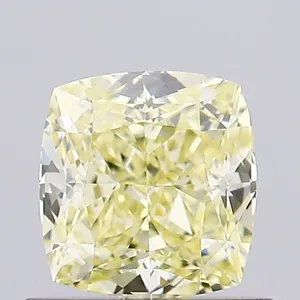 0.62ct CUSHION Fancy Yellow VVS2 Coloured Lab diamond
